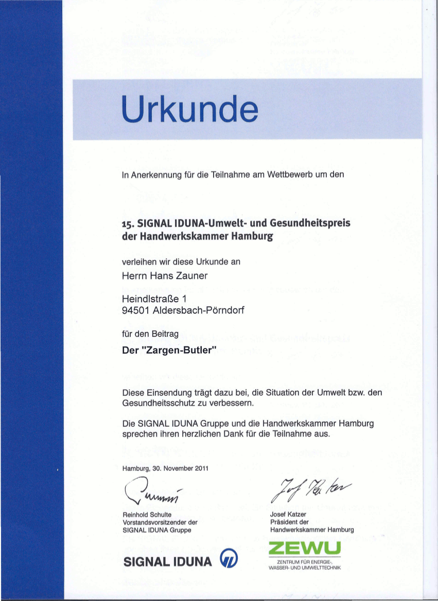 Urkunde Signal Iduna